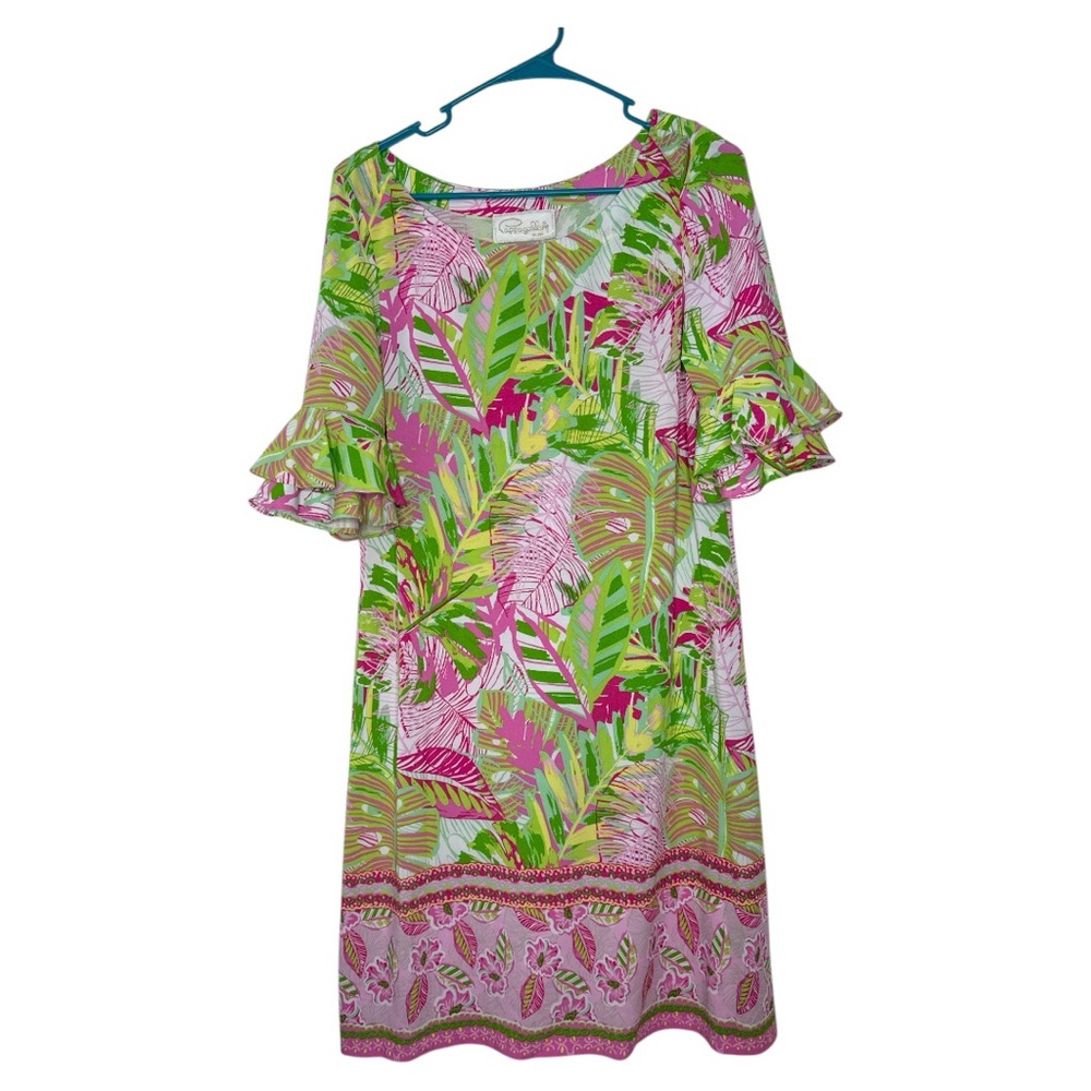 Pappagallo Pink Bell Sleeve Sundress Resort Wear Medium